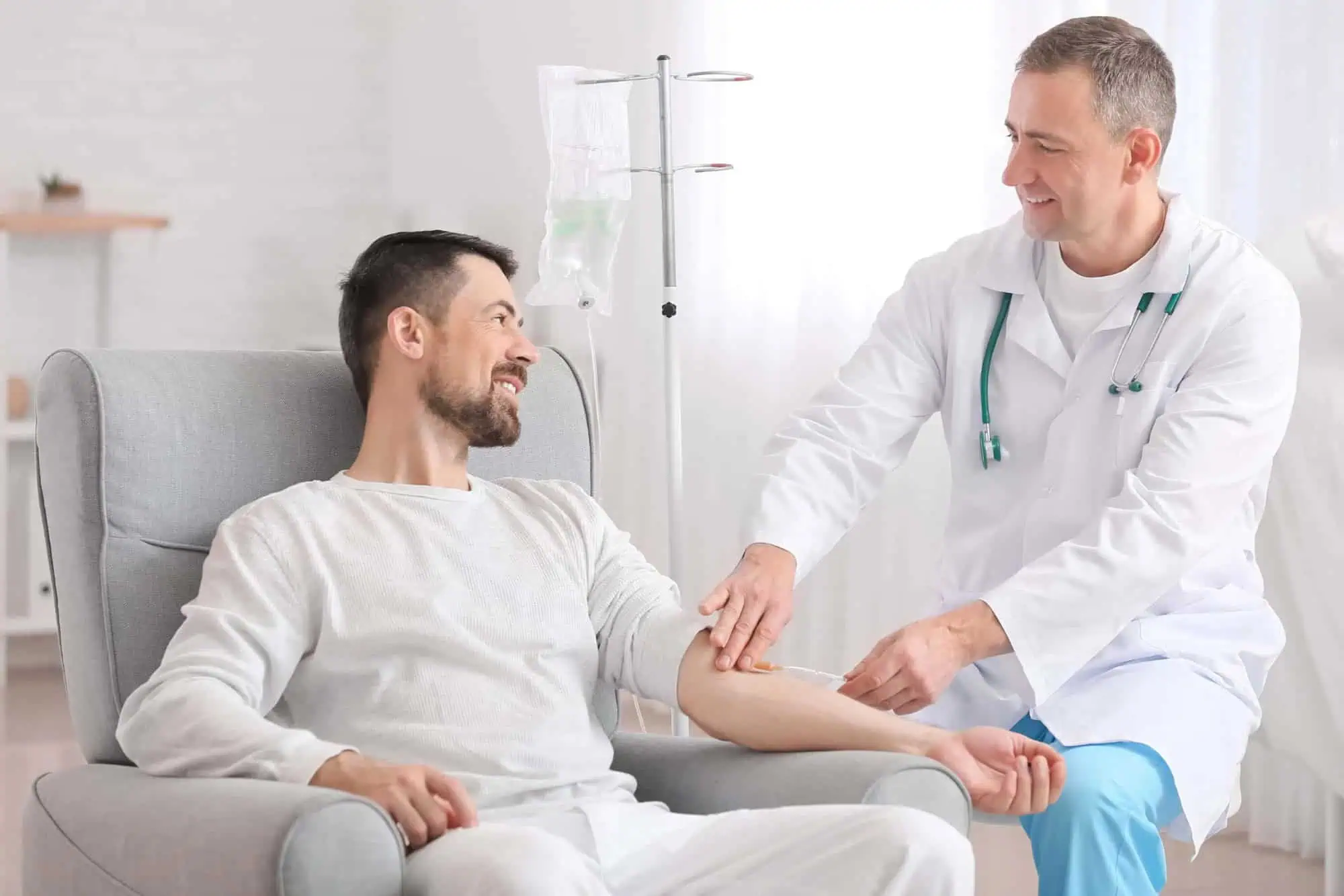 A Doctor checking and giving Nad Neuro IV to a Patient in Santee, CA